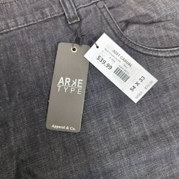 Brand New Arketype Men’s 54/33 Dark Blue Wash Casual 4 Pocket Jeans Straight Leg - Picture 6 of 7